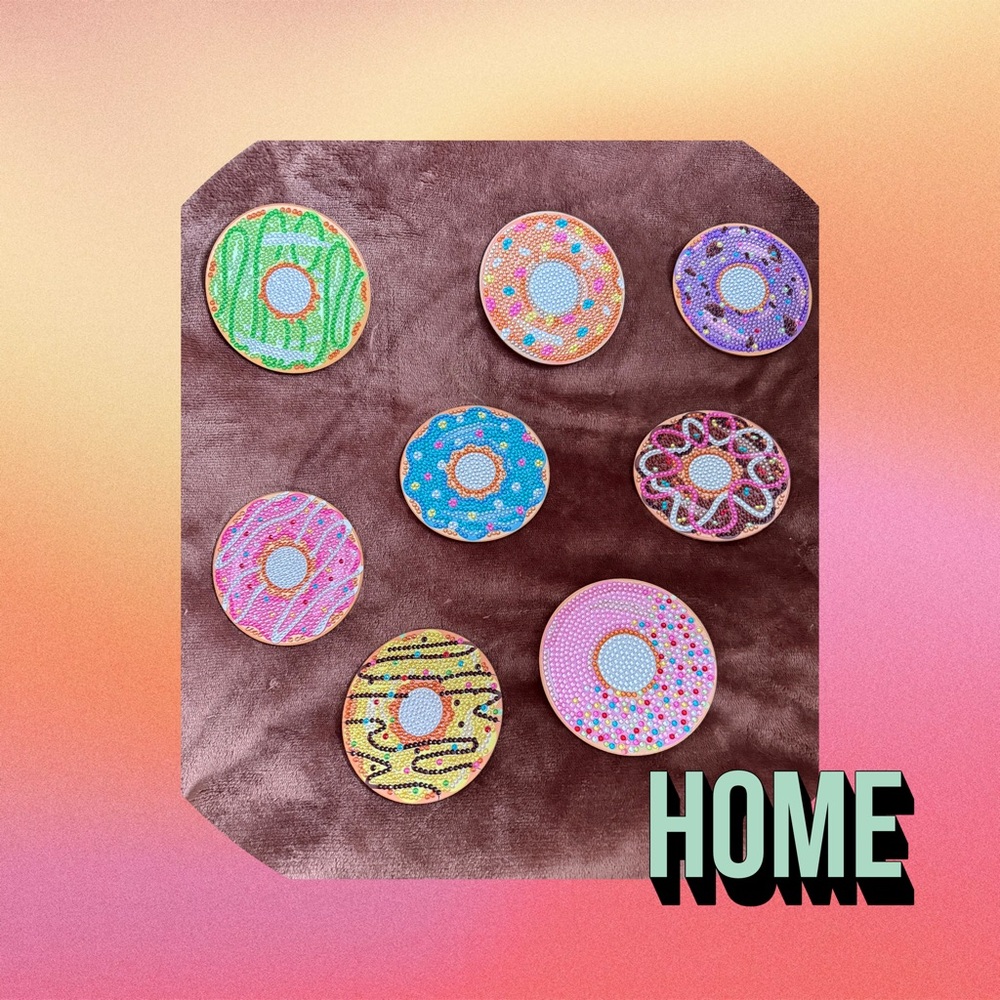 Colorful Donut Coasters Set